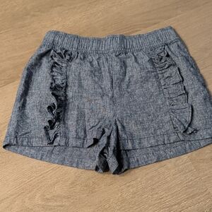 Girls Lightweight Denim Ruffled Shorts